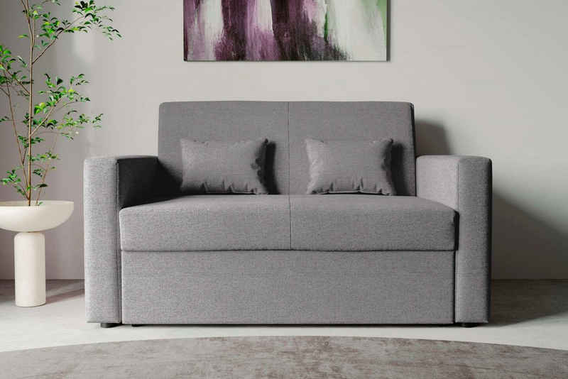 INOSIGN Schlafsofa Ravena Breite 146 cm, mit Bettfunktion, kompaktes 2-Sitzer Sofa, Breitcord, Webstoff