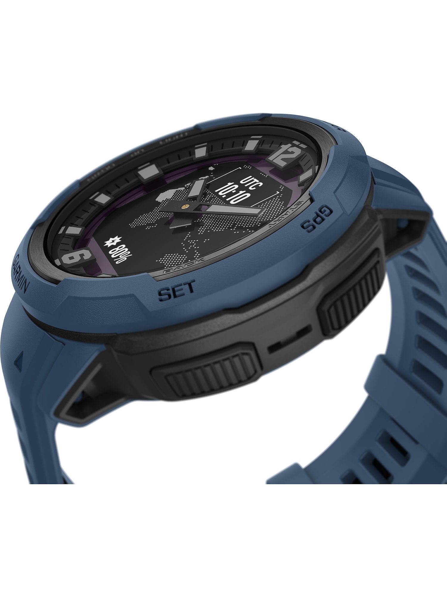 Garmin Unisex-Smartwatch Garmin dunkelblau Solar, Sportuhr Quarzuhr Analog