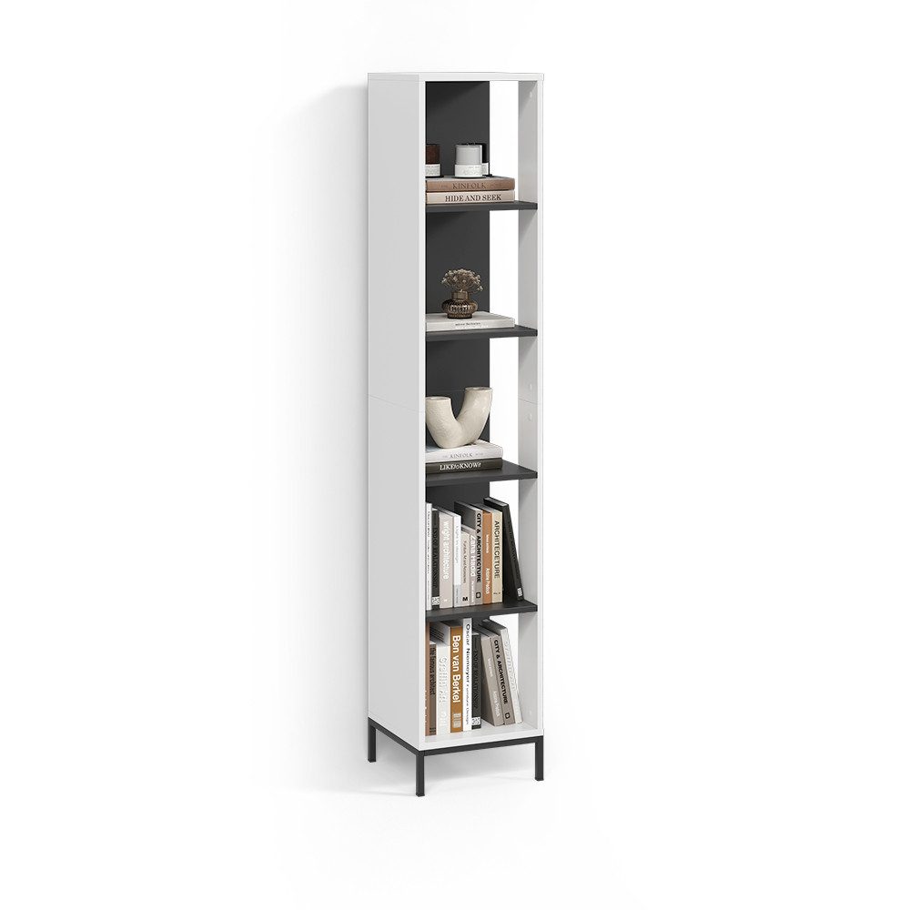 Livinity® Bücherregal Aterno, Weiß, mit 5 Fächern, 1-tlg.
