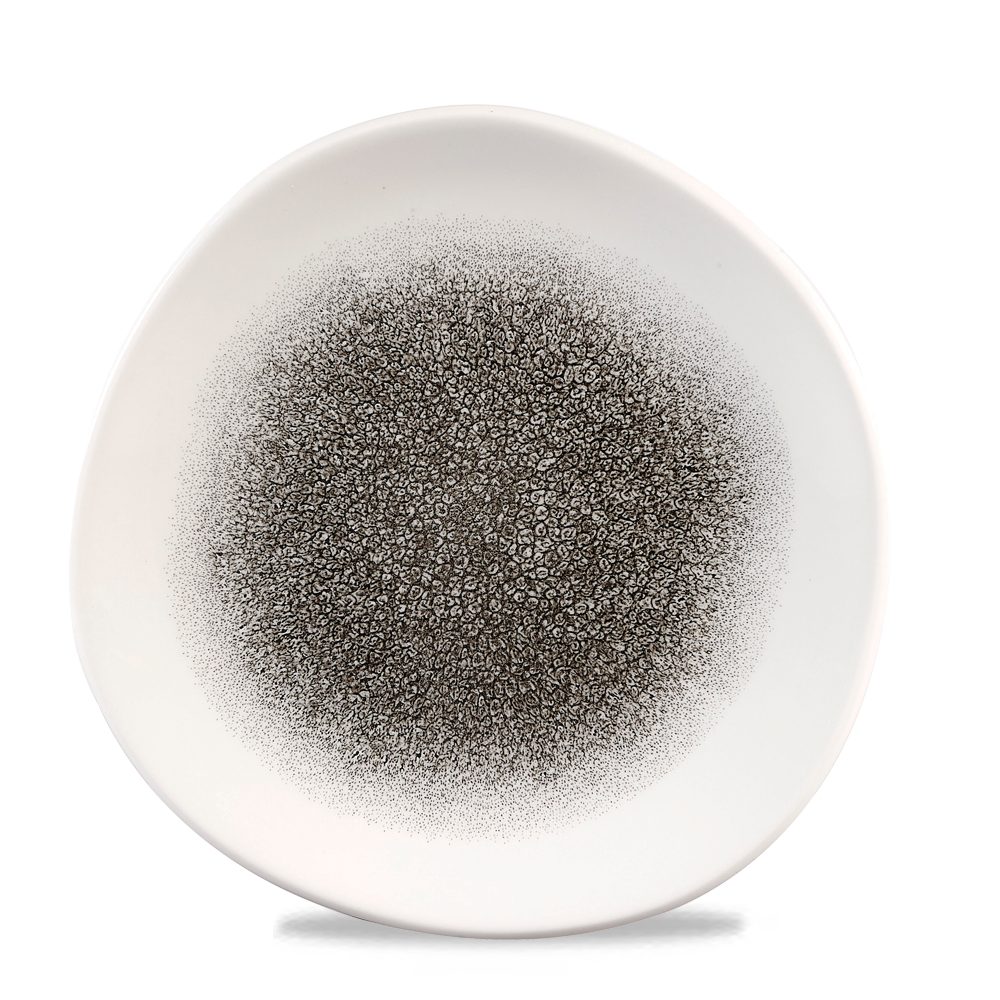 Teller Super Vitrified Studio Prints Raku Quartz Black Teller