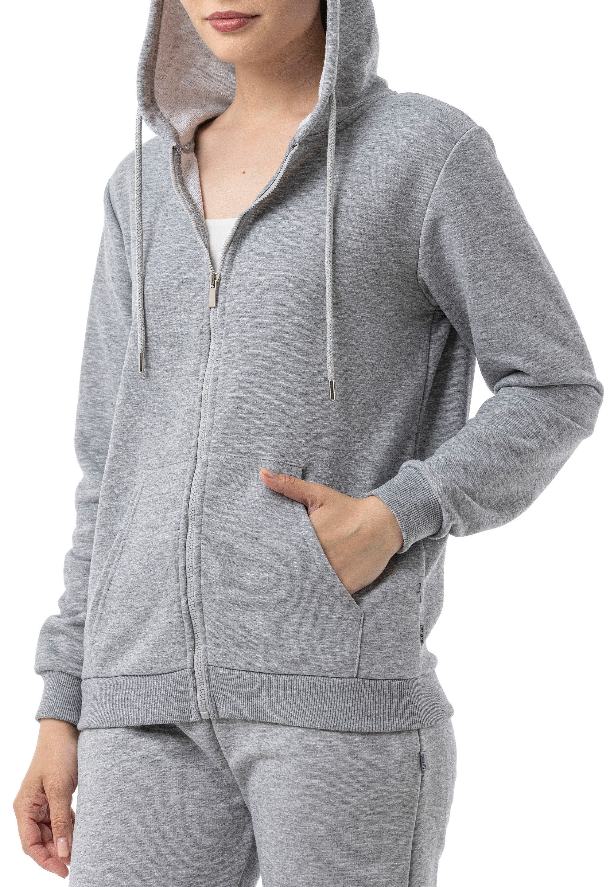 RedBridge Kapuzensweatjacke Basic mit Zipper und Kordelzug