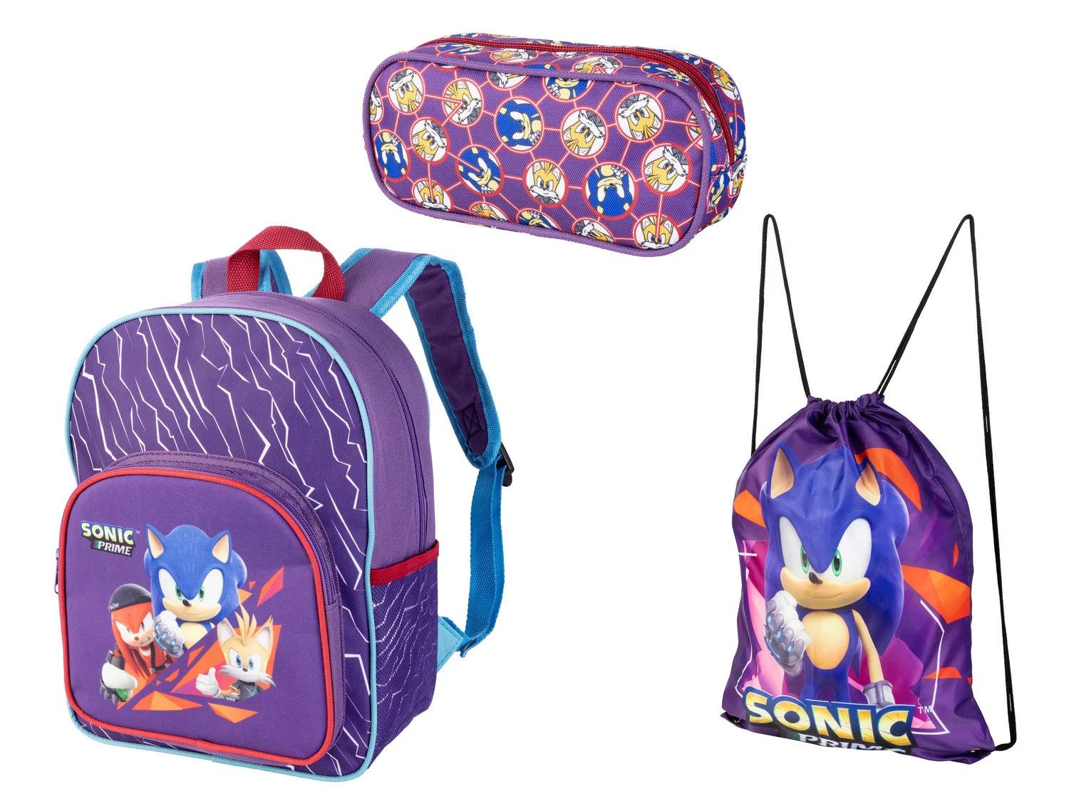 Sonic Kinderrucksack DURABO - 3er-Set für die Schule Rucksack Tasche