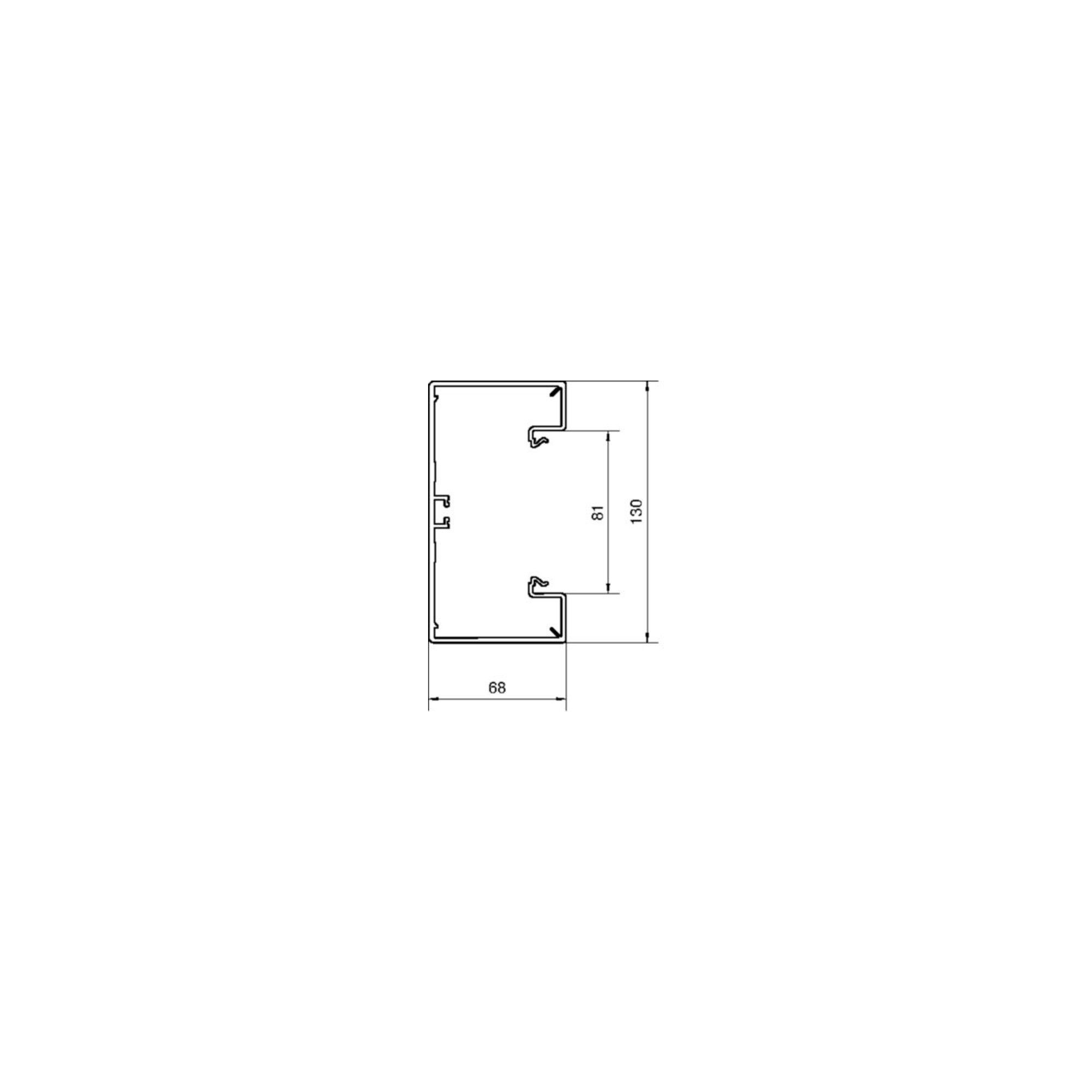 Hager Kabelführung Tehalit Brüstungskanal-Unterteil 65x130mm PVC gsw BR6513019011 2 Stk