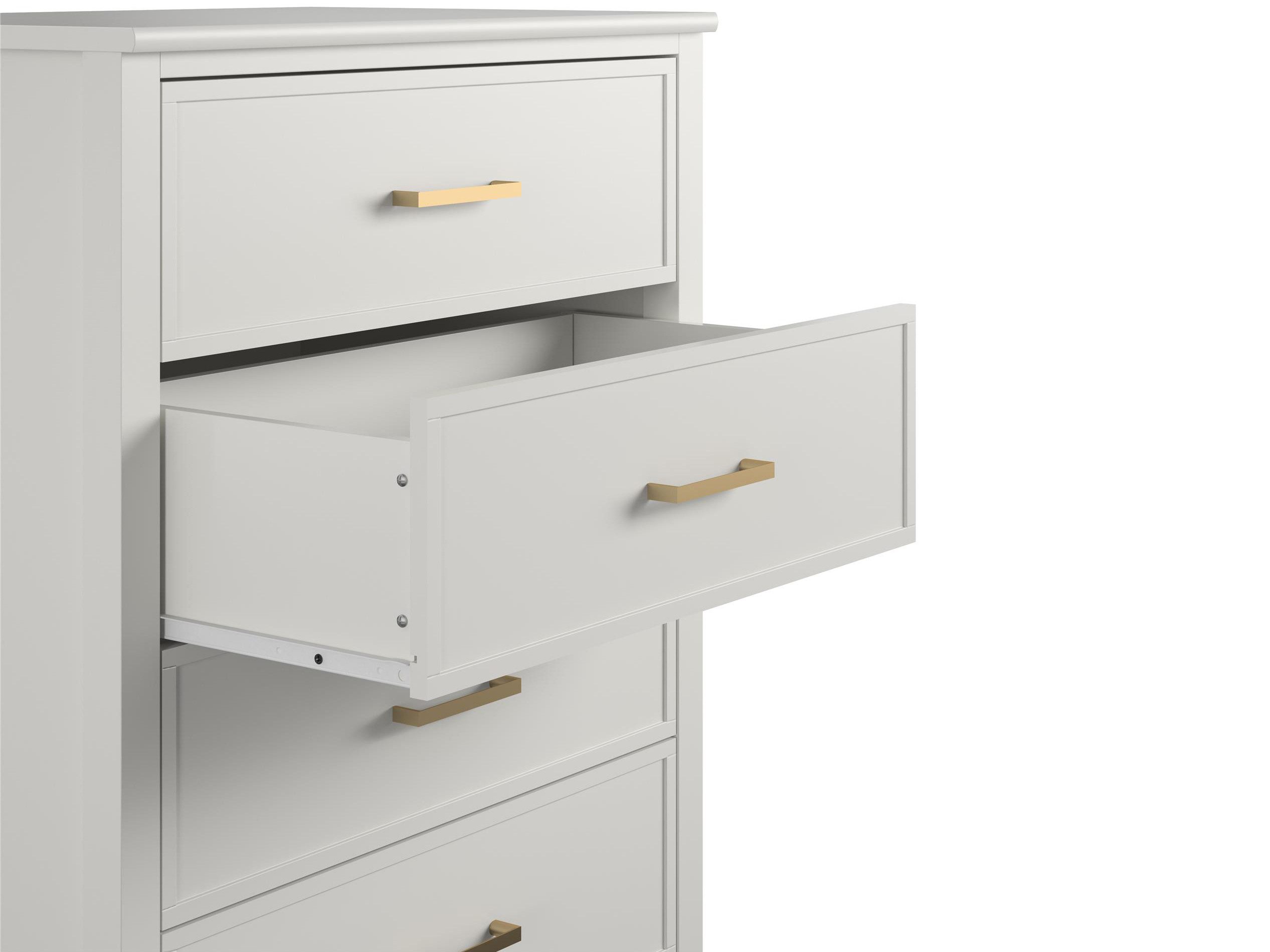 loft24 Kommode Westerleigh, Schubladenkommode mit 4 Schubladen, MDF, Griffe in goldfarben, 76 cm