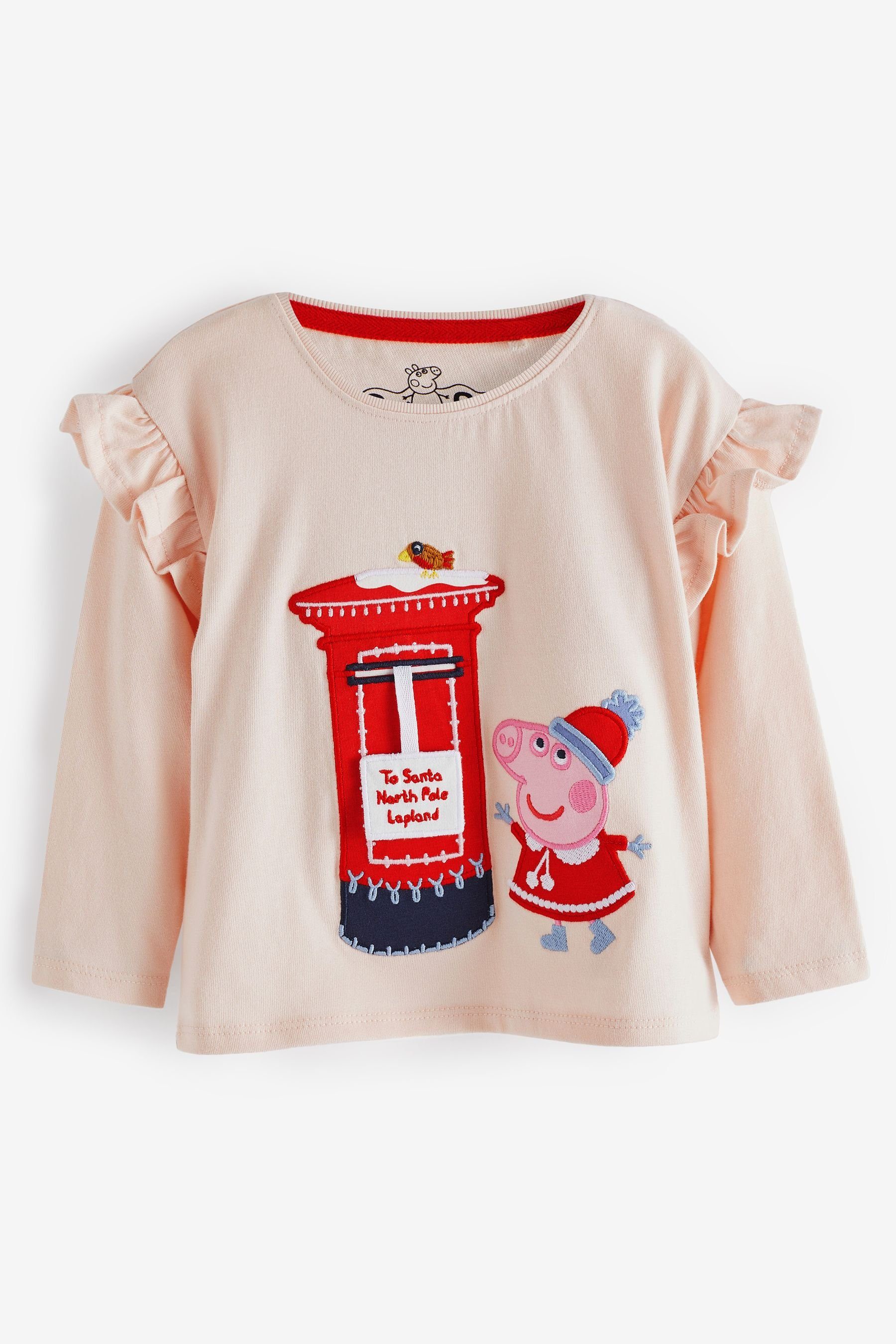 Next Langarmshirt Peppa Pig T-Shirt (1-tlg) Pale Pink Christmas