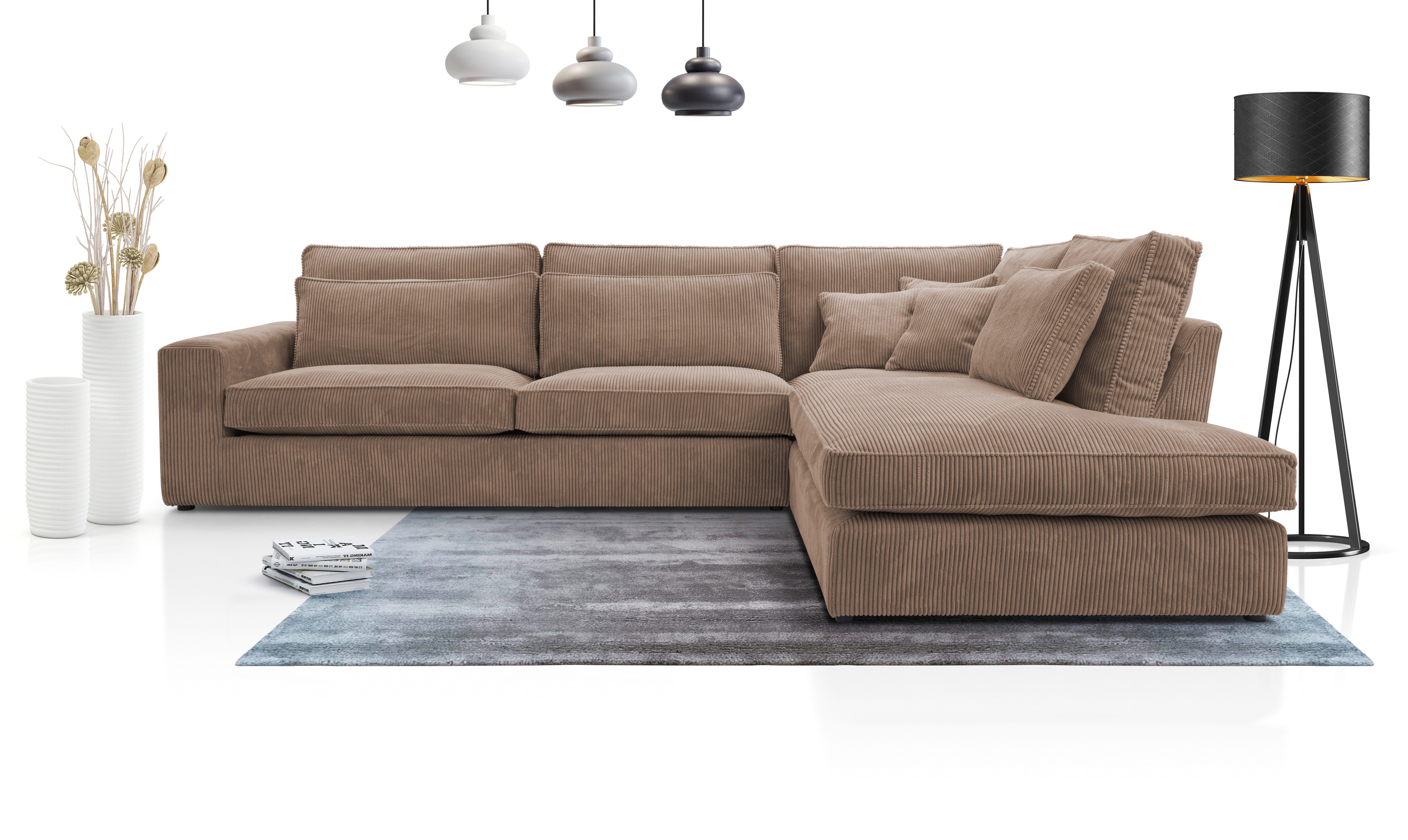 AN-MOEBEL4U Ecksofa COMFORTO MINI CORD 280 x 224 cm, Sofa