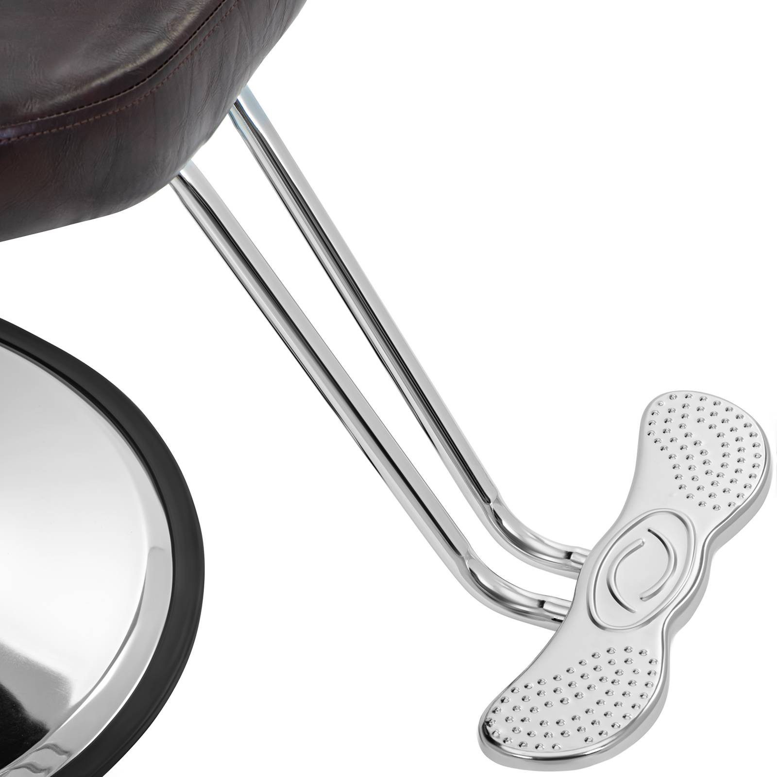 Physa Armlehnstuhl Friseurstuhl mit Fußstütze höhenverstellbar Barber-Stuhl 150 kg Braun, Braun – Bild 2 von 5