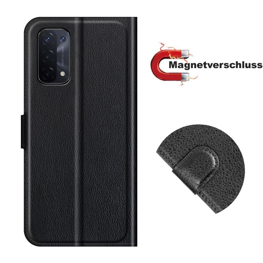 betterfon Handyhülle Handytasche für Oppo A54 5G A74 5G Klapphülle Flip Case Schwarz, 3 Kartenfächer, Magnetverschluss & Standfunktion im Lederlook