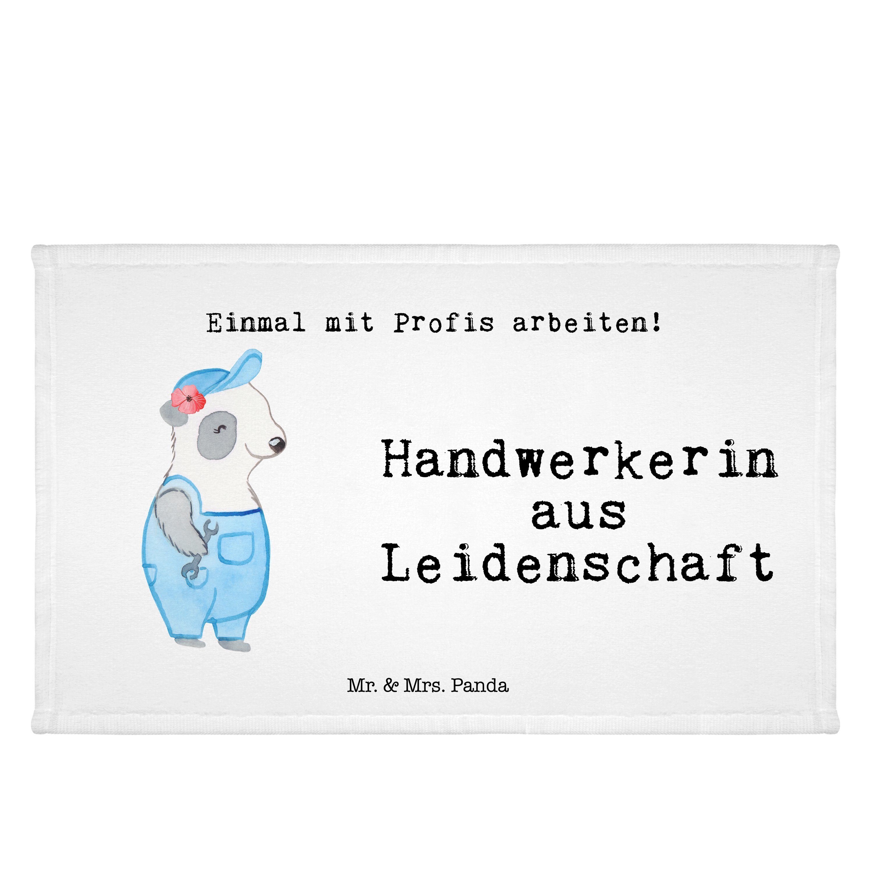 Leidenschaft & Handwerkerin - (1-St) Panda aus Mr. Gesellenprüfung, Handtuch - Weiß Geschenk, Kin, Mrs.