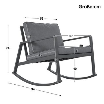 Gotagee Gartenlounge-Set 3-teiliges Schaukelstuhl-Set Terrassenmöbel Veranda-Stuhlkombination