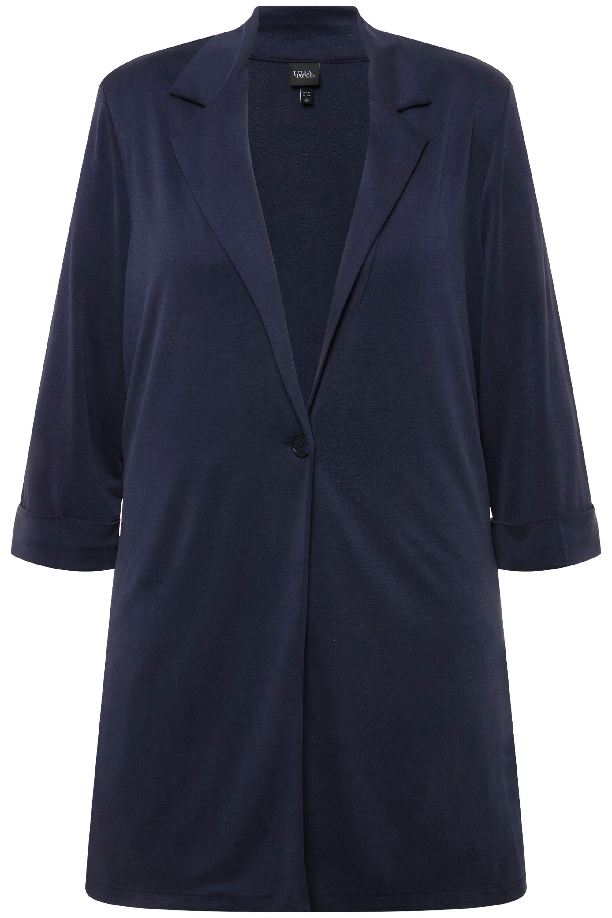 Ulla Popken Sommerjacke Jersey-Blazer Reverskragen 3/4-Arm Modalmix günstig online kaufen
