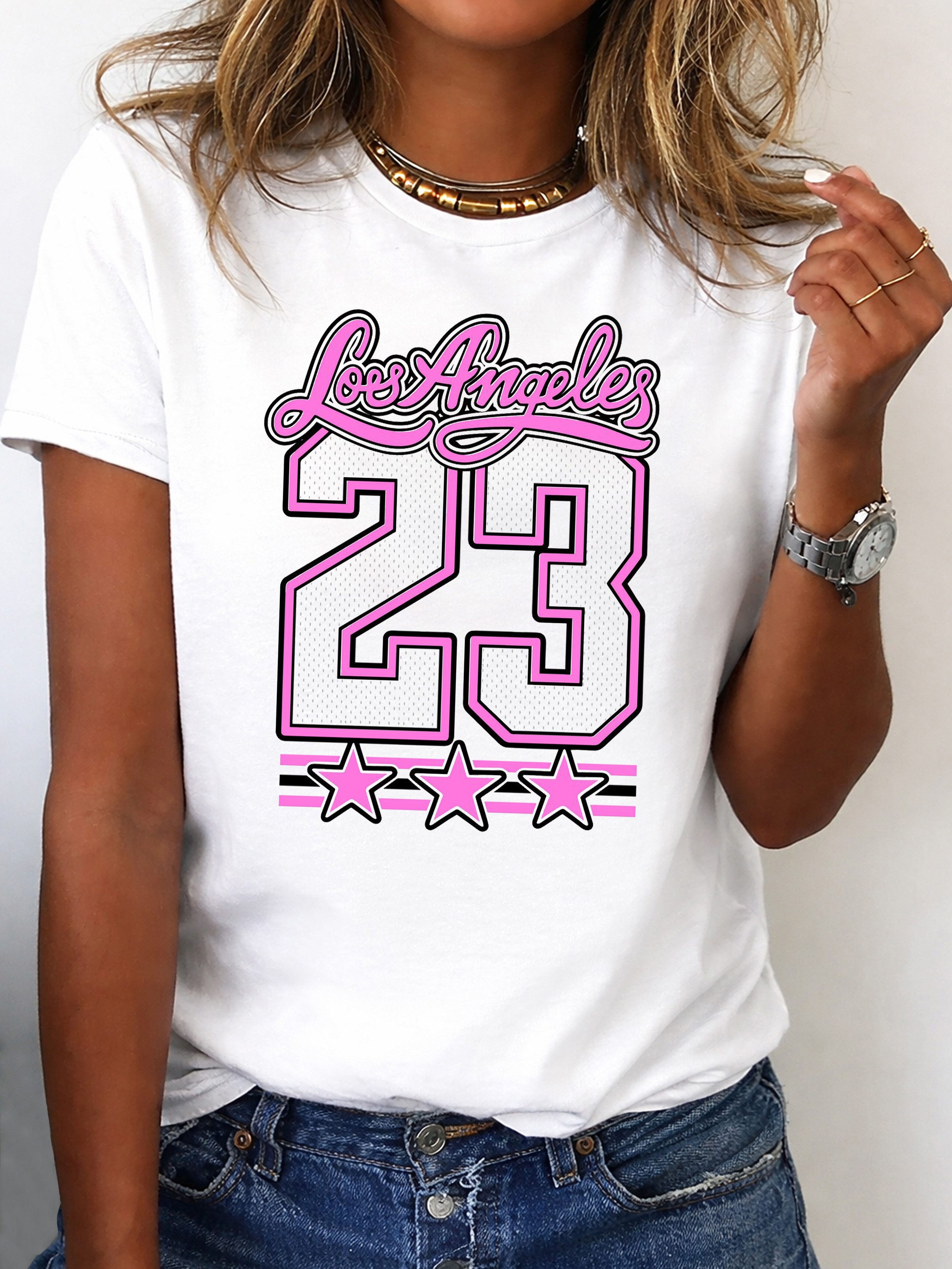 RMK T-Shirt Damen Shirt Rundhals Basic "23" aus Baumwolle