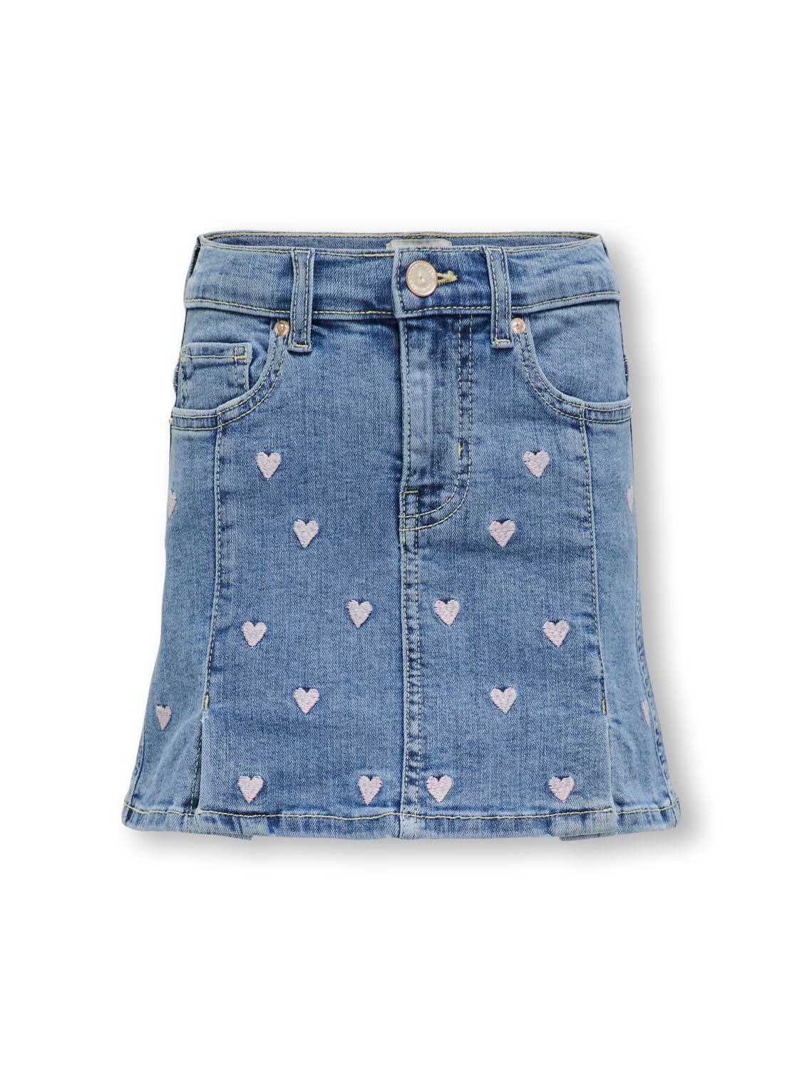 KIDS ONLY Jeansrock KOGHOXTON HEART EMBROIDERY DNM SKIRT