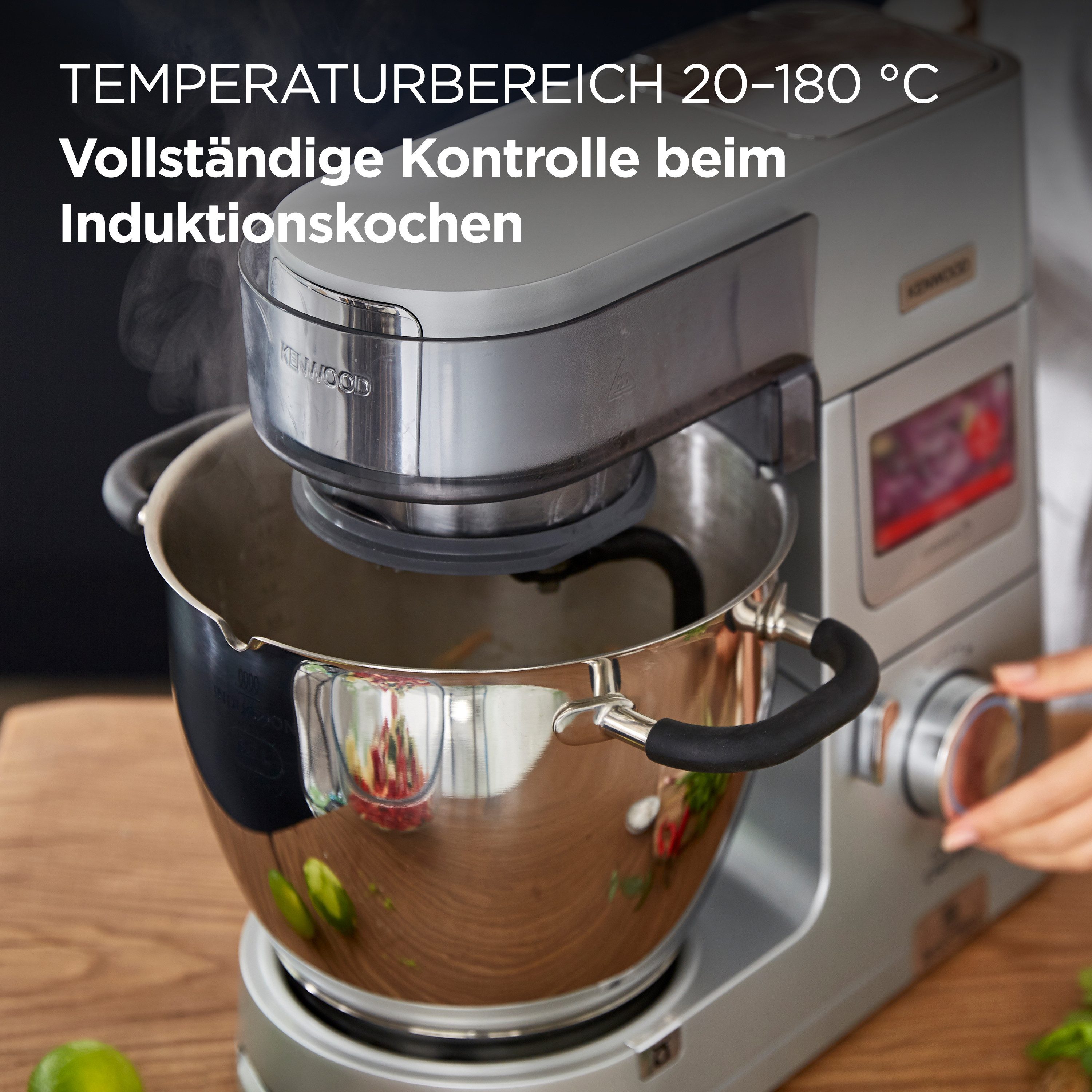 KENWOOD Küchenmaschine mit Kochfunktion Cooking Chef XL KCL95.424SI, 1500 W, 6,7 l Schüssel, mit integrierter Waage und umfangreichem Zubehör