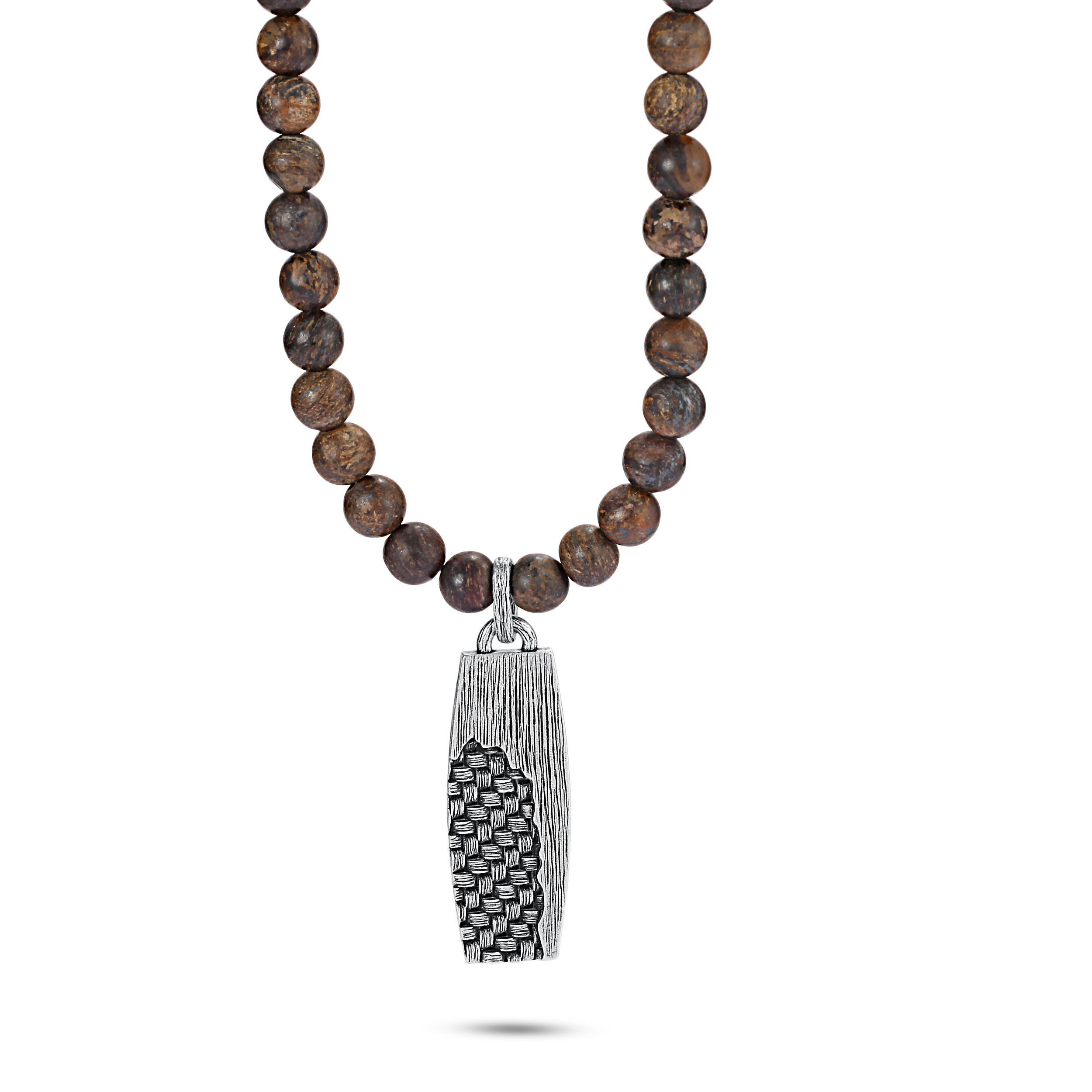 Kette mit Anhänger "WOVEN" Kette, 925 Sterling Silber im verwobenen Rattan Design