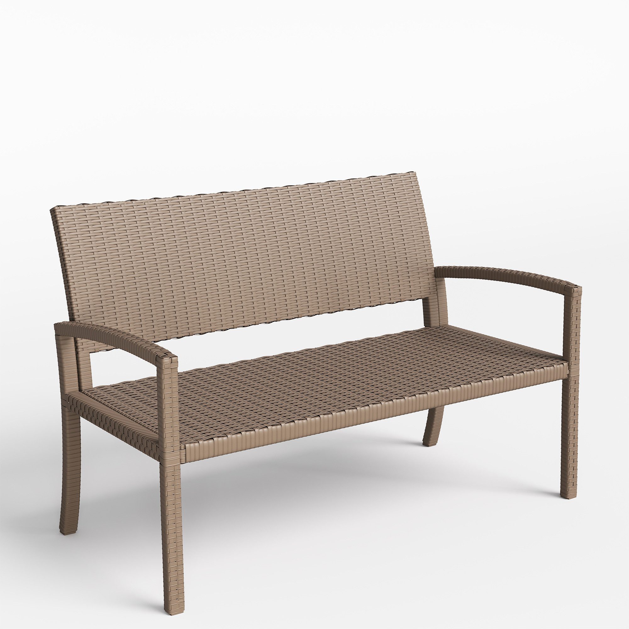UDPATIO Gartenbank Polyrattan Gartenbank, Wetterfest Sitzbank günstig online kaufen