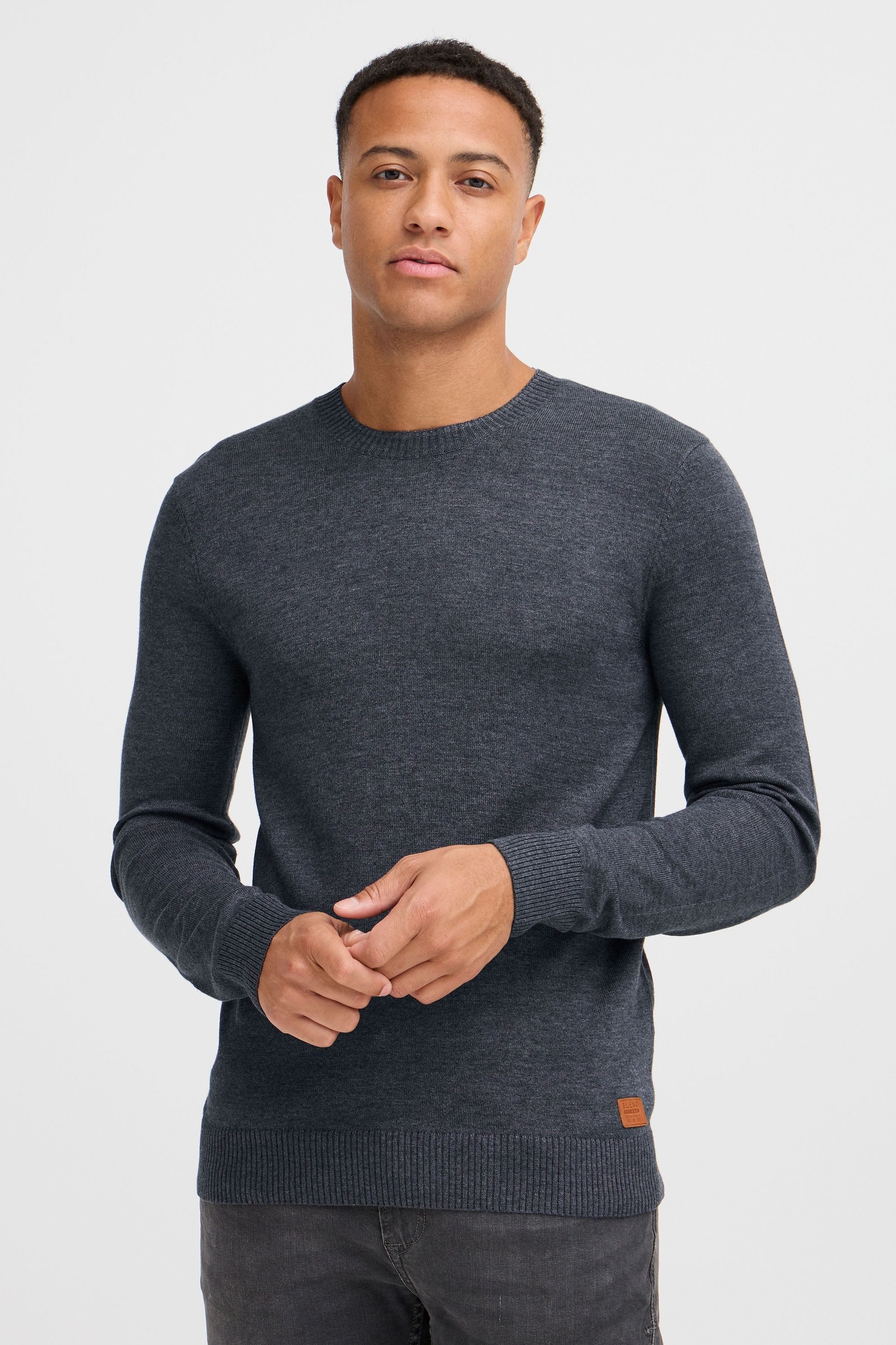 Blend Strickpullover BHLars Strickpullover mit aufgestickten Ellenbogenpatc günstig online kaufen