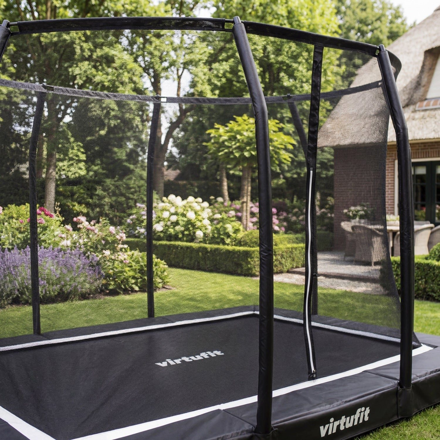 VirtuFit Bodentrampolin VirtuFit Premium Inground Trampoline met Veiligheidsnet - Zwart - 183