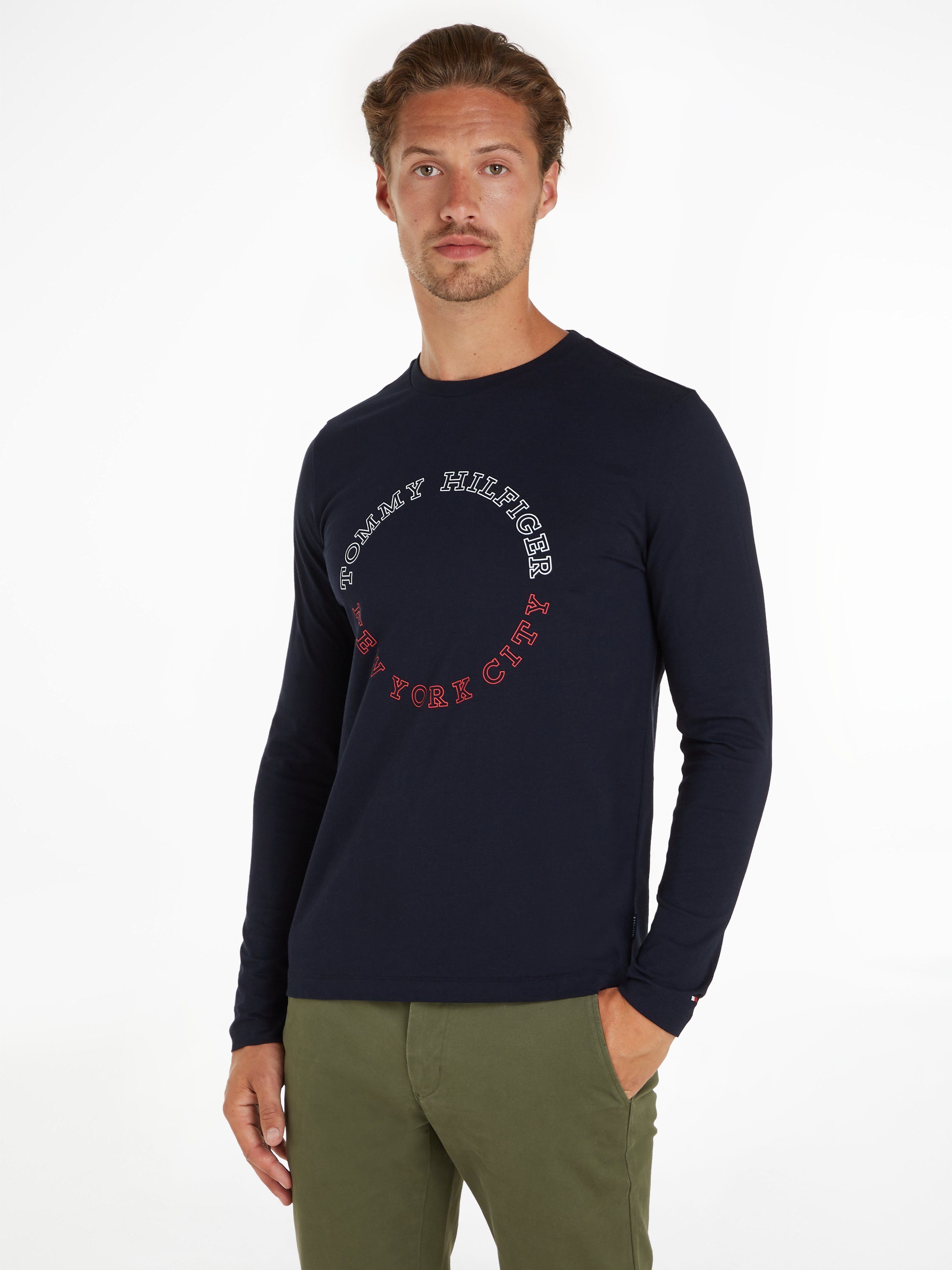 Tommy Hilfiger Langarmshirt MONOTYPE ROUNDLE LS TEE desert sky