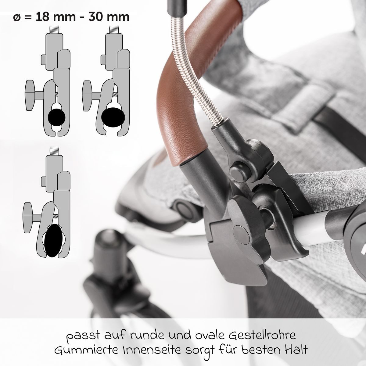 Zamboo Kinderwagenschirm Universal, Sonnenschirm Sonnenschutz für Kinderwagen & Buggy - UV Schutz 50+