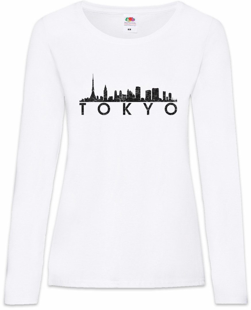 Langarmshirt Skyline Tokyo Damen Langarmshirt Stadt City Japan Nippon Anime Cosplay