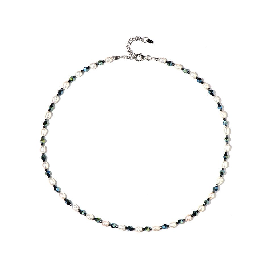 Silberkette Multicolor Hämatit Perle Silber Halskette