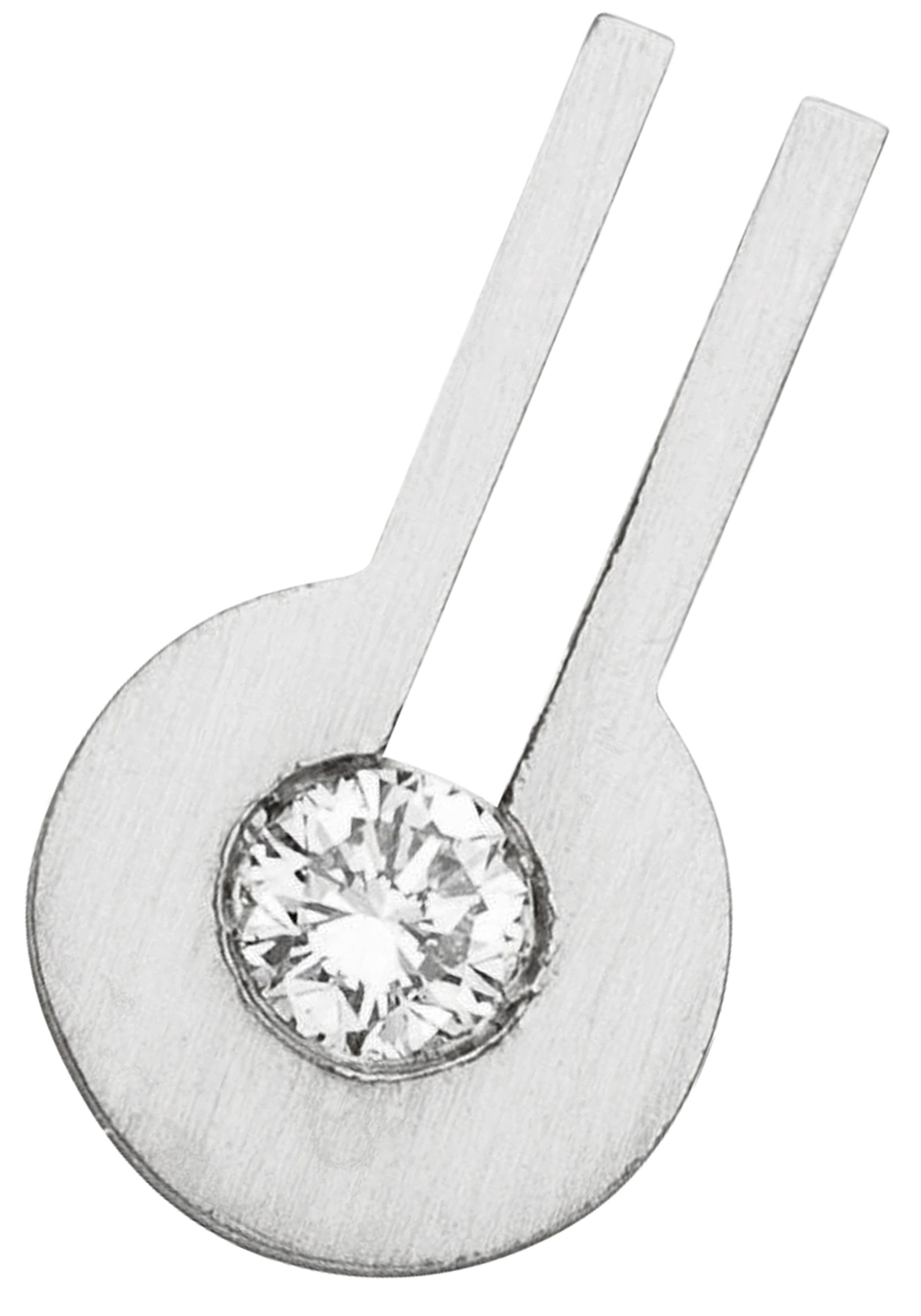 JOBO Kettenanhänger Kleiner Anhänger Platinanhänger 11 mm, 950 Platin matt mit Diamant
