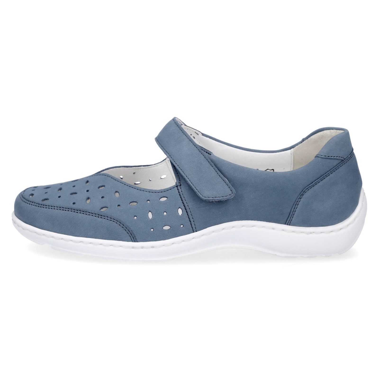 Waldläufer Waldläufer Damen Leder Klettschuh denim blau Slipper
