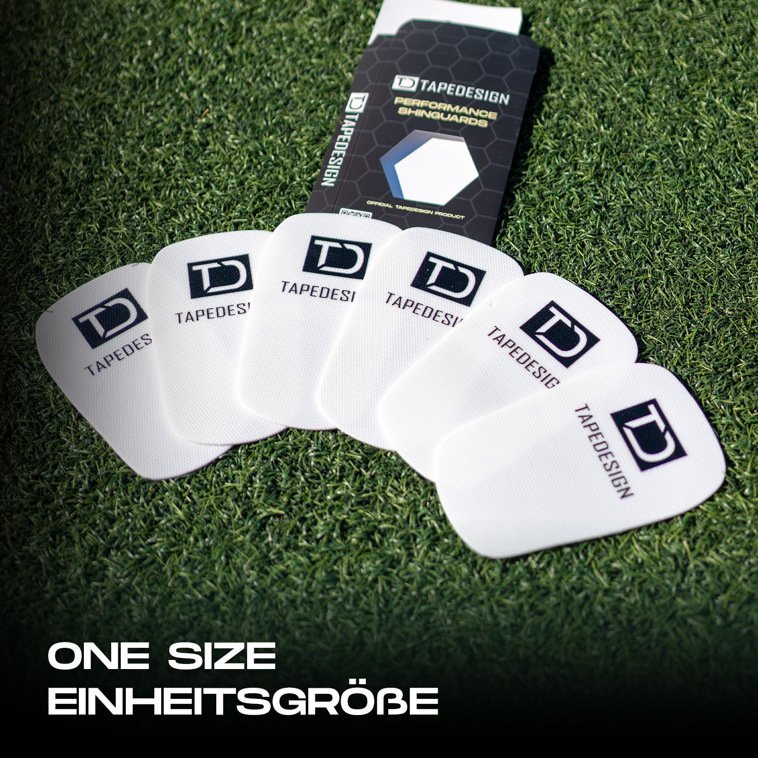 Tapedesign Fußball Schienbeinschoner Performance Shinguards 2.0 Shin Pads Herren, Damen & Kinder Weiß