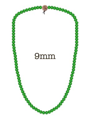 WOOD FELLAS Halsband WOOD FELLAS Hals-Schmuck schicke Holz-Kette Deluxe Pearl Necklace Mode-Schmuck Neongrün