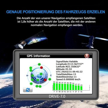 GABITECH 7" GPS Navigationssystem NAVI TMC funktion für LKW, PKW, BUS, WOMO LKW-Navigationsgerät