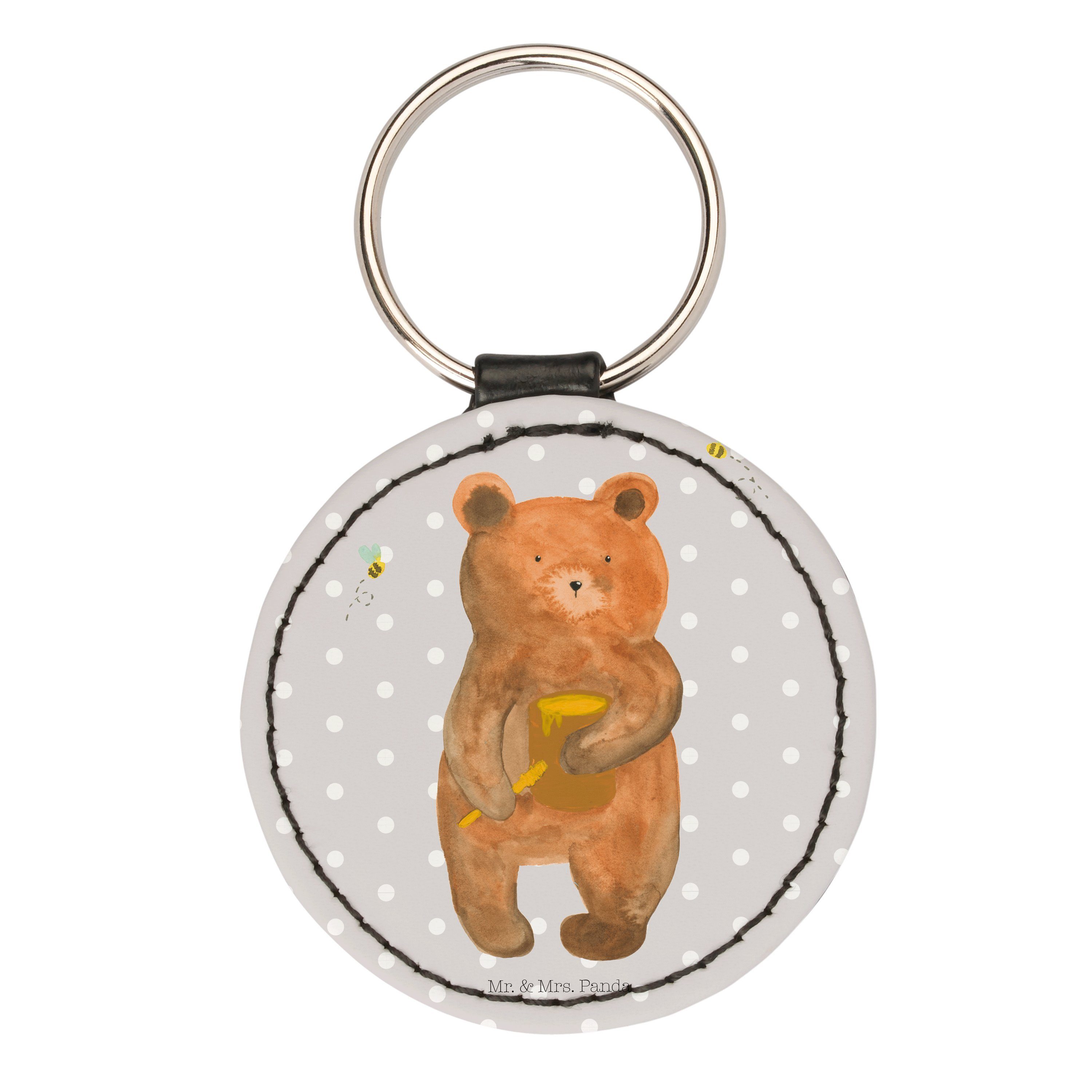 Mr. & Mrs. Panda Grau Geschenk, Honigbär - Teddybär, (1-tlg) Schlüsselanhänger, - Pastell Schlüsselanhänger Glüc