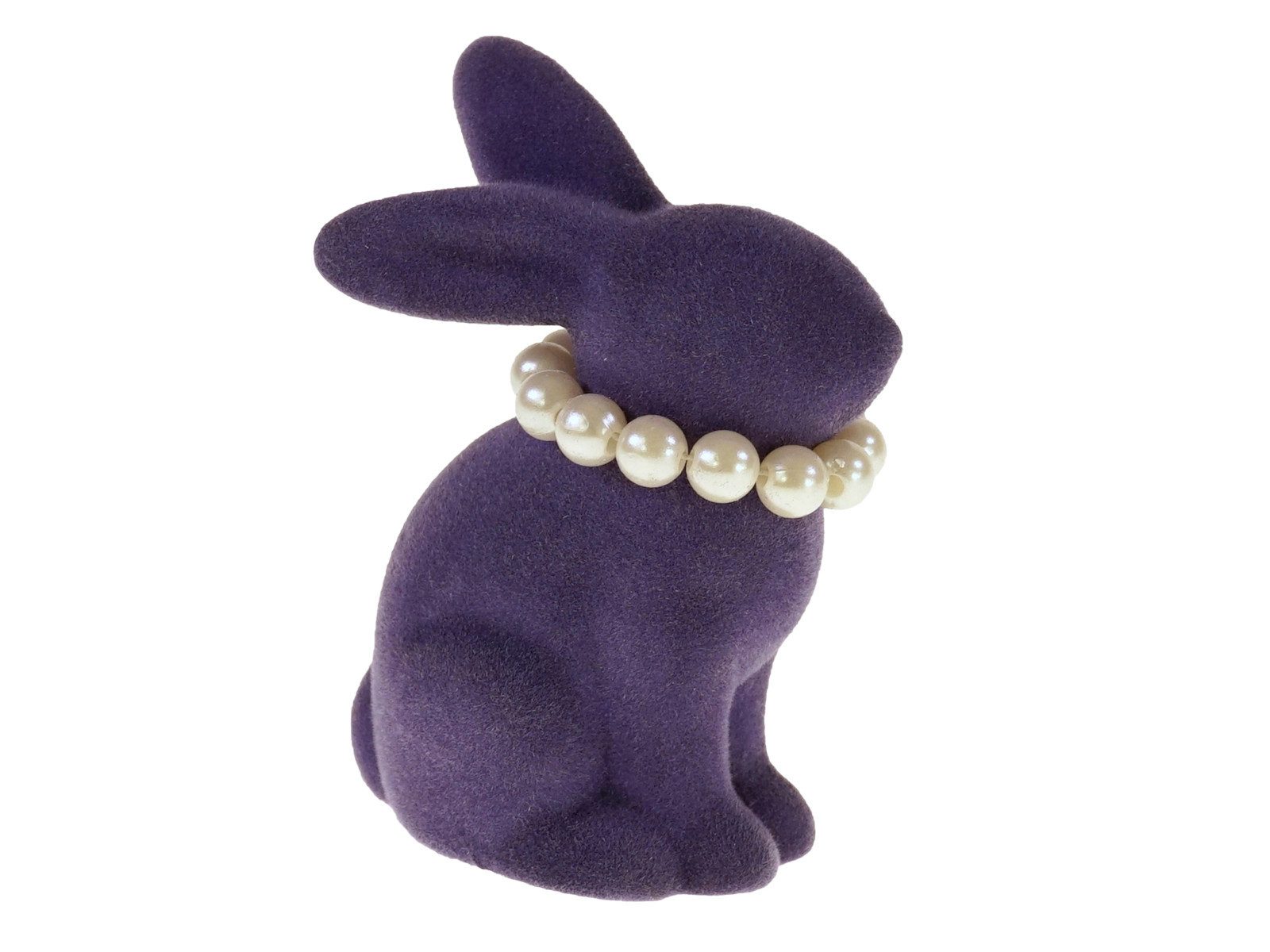 Werner Voß Dekofigur Hase mit Perlenkette violett 6,5x4,5x9cm