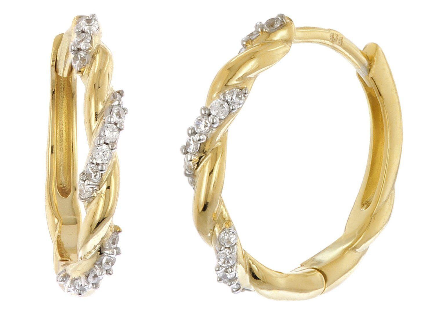 trendor Paar Creolen Damen-Gold 333/8K Klapp-Ø 15 mm günstig online kaufen