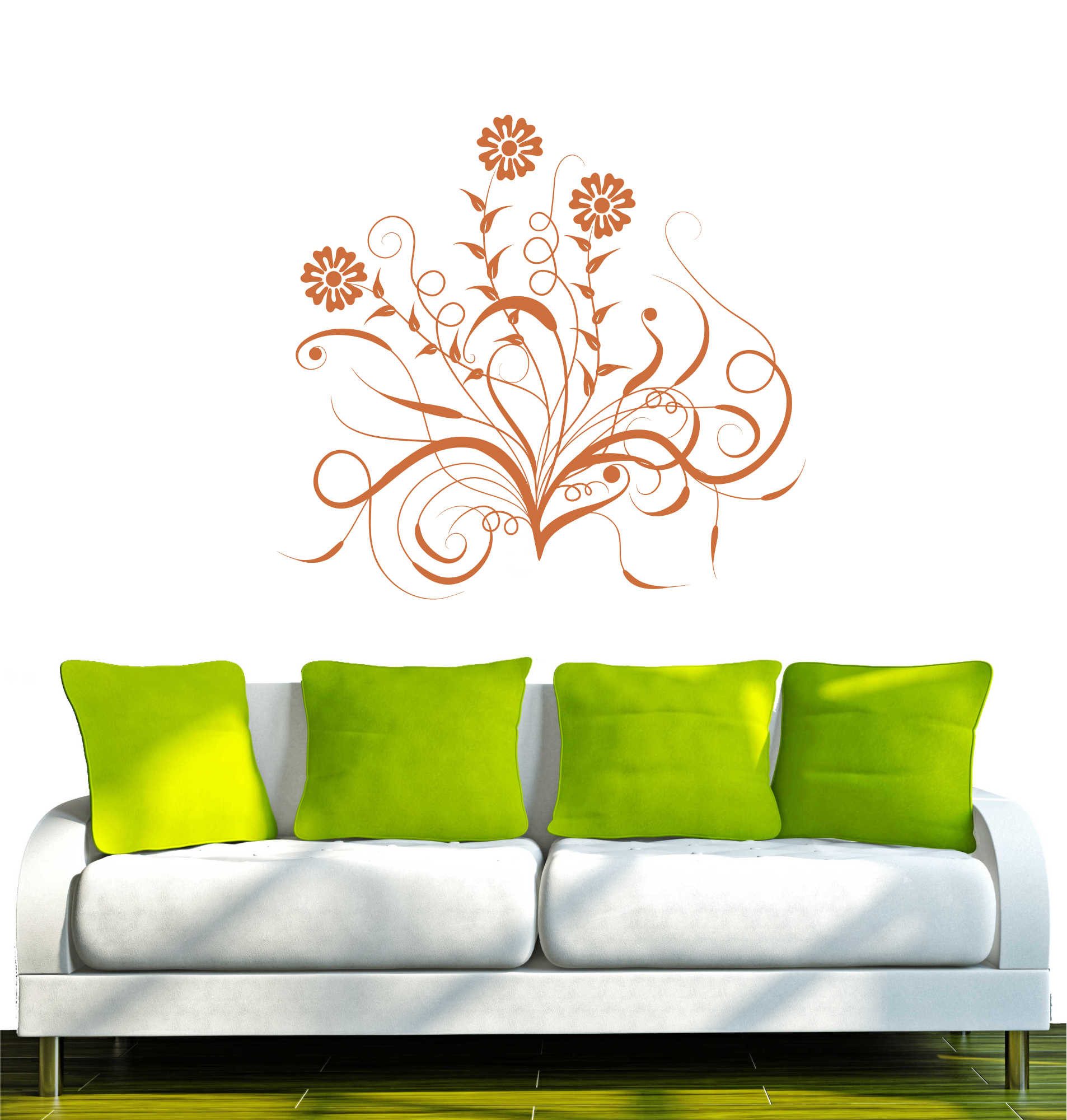 INDIGOS UG Wandtattoo Wandtattoo - Wandaufkleber - w205 Baum Blume Ranke Wandaufkleber