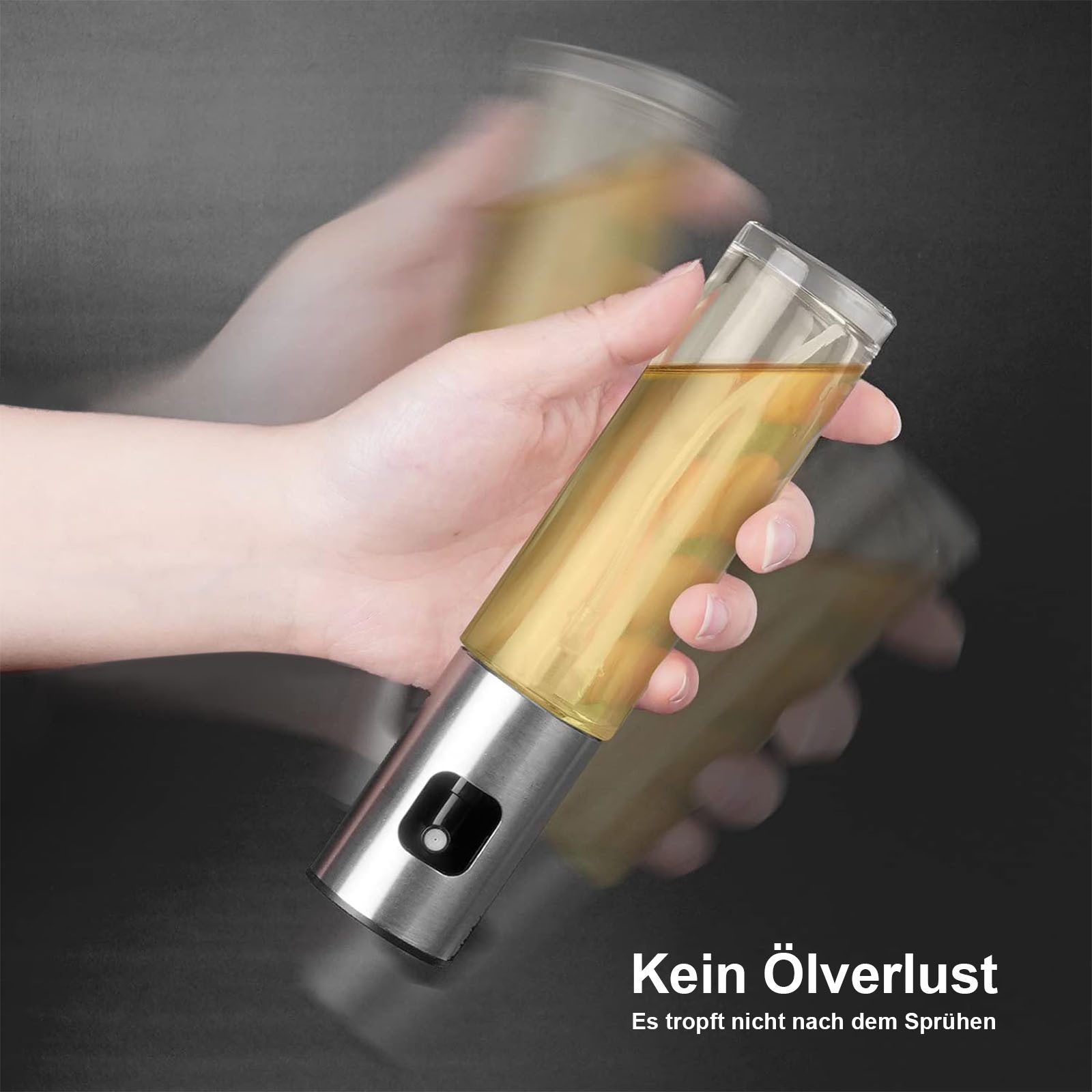 HAUSS SPOLE Menage-Set Essig- und Ölsprüher-Set Mit Pump-Sprühkopf Rostfreier Edelstahl/Glas, (Set), 2-er Set Rostfreier Edelstahl/Glas