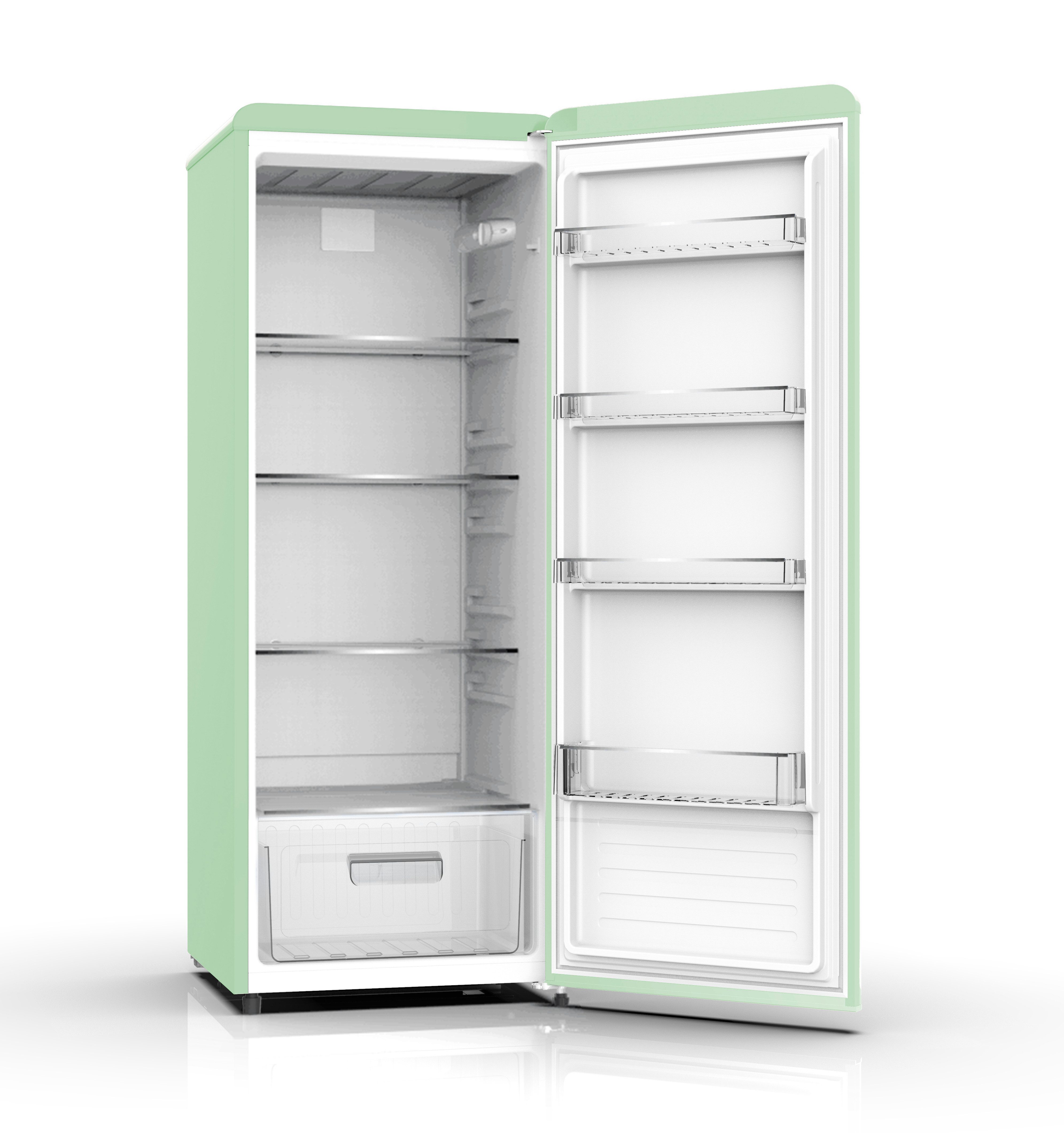 SCHOEPF Vollraumkühlschrank RKS245SG, 145,60 cm hoch, 54.5 cm breit, LED-Beleuchtung, Retro-Design, 238l Nutzinhalt