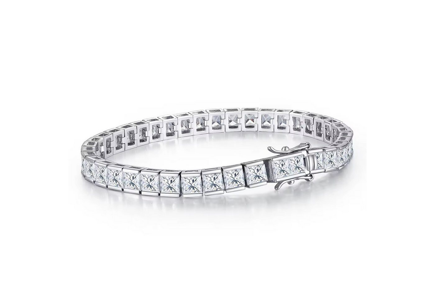 ROUGEMONT Tennisarmband Neues funkelndes Trend Tennisarmband 18cm Princess Cut 5mm, Wasserfest
