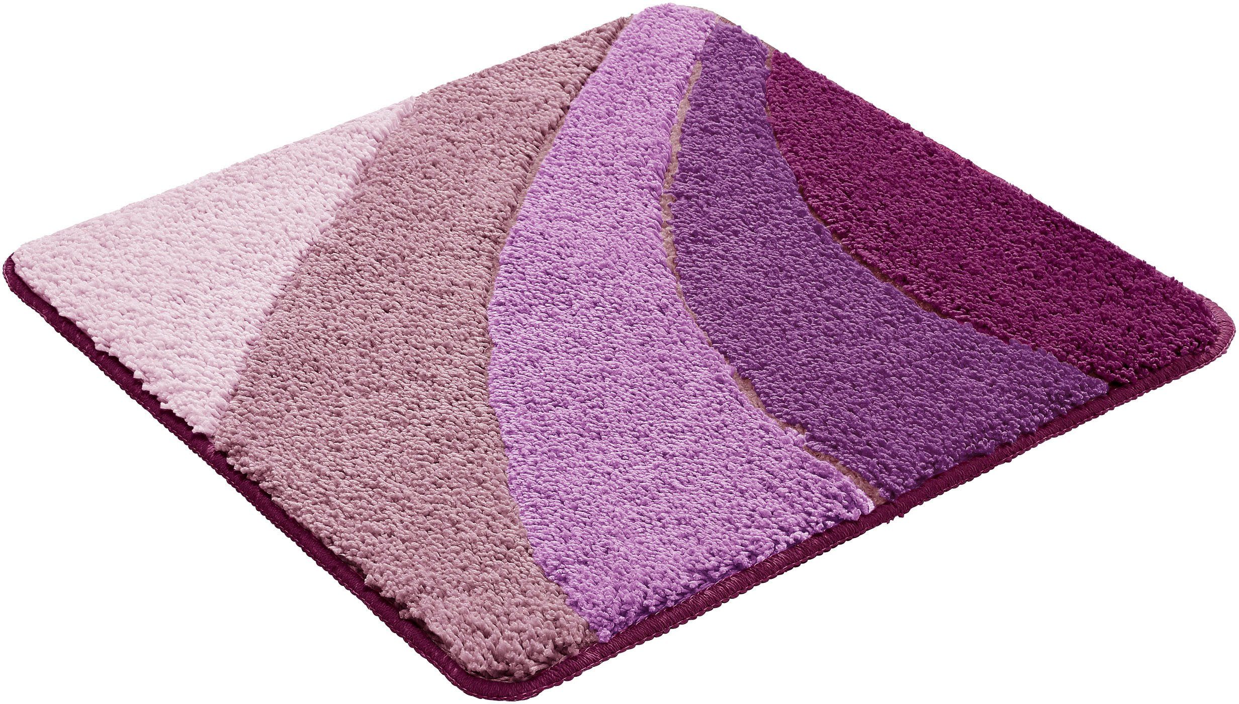 & purple schnell beschichtet, rechteckig, mm, Höhe rechteckig, erhältlich Badematte trocknend, 3-tlg. als rund Badematten, my Badteppich, Josie Set strapazierfähig, fußbodenheizungsgeeignet, home, rutschhemmend 20 Polyester,