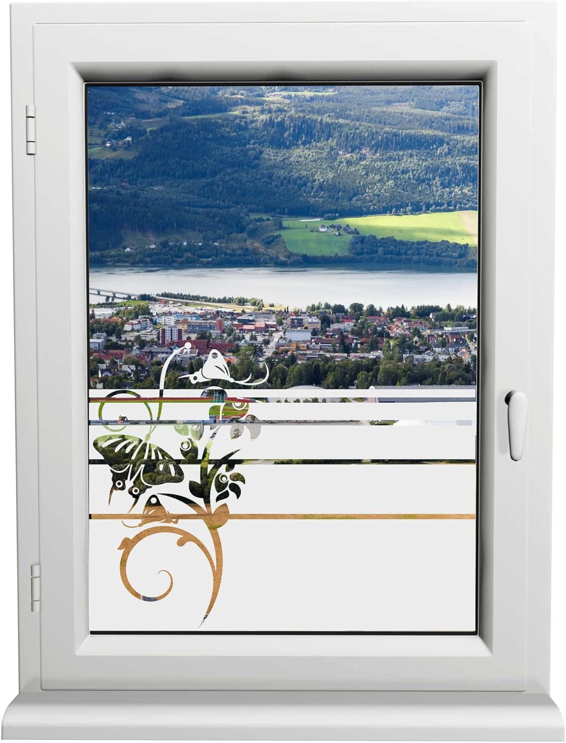 INDIGOS UG Fensterfolie Sichtschutzfolie H50Line – Schmetterling Design für Fenster & Bad