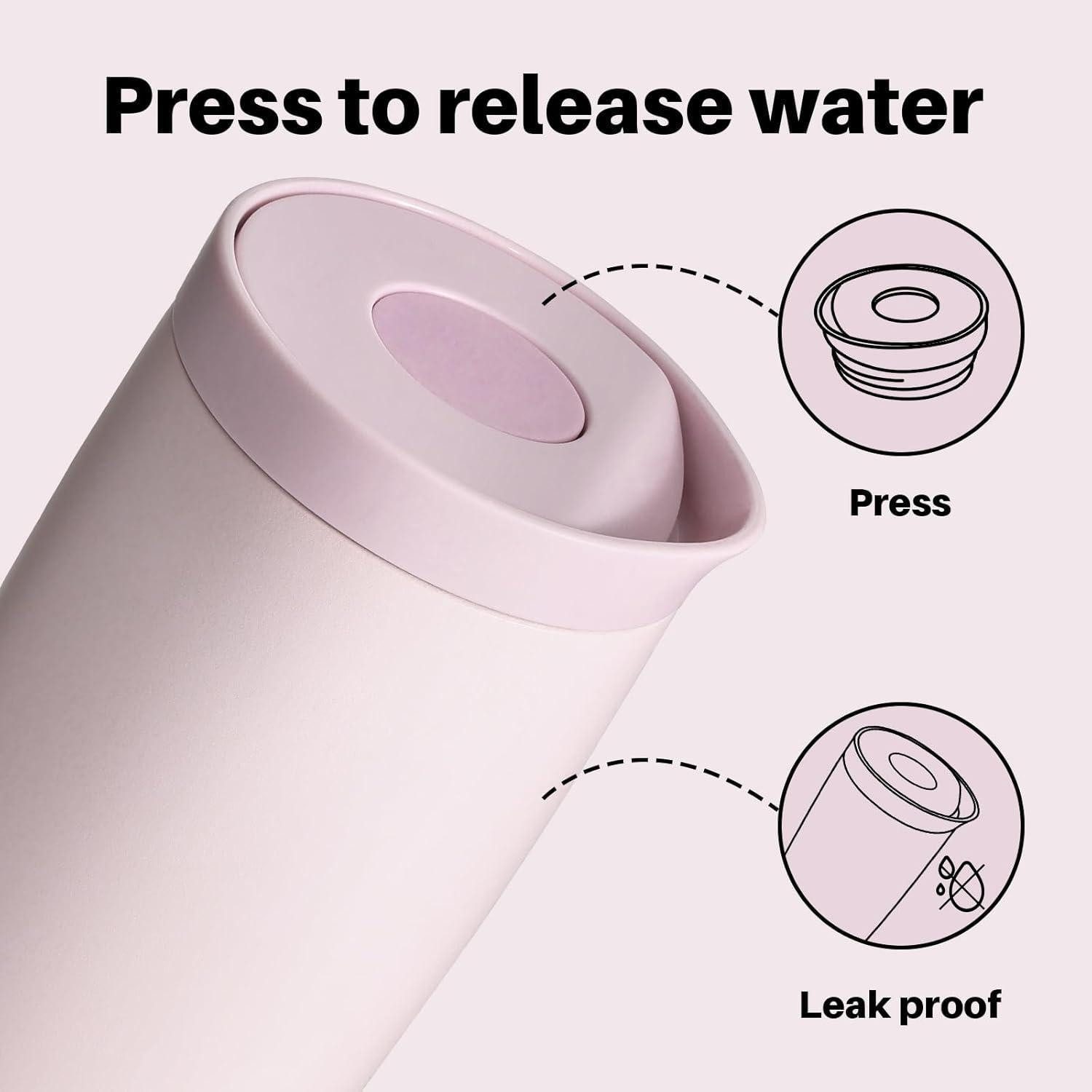 LuxusKollektion Thermobecher Thermobecher Edelstahl Auslaufsicher BPAfrei Heiß Kalt Rose 500 ml