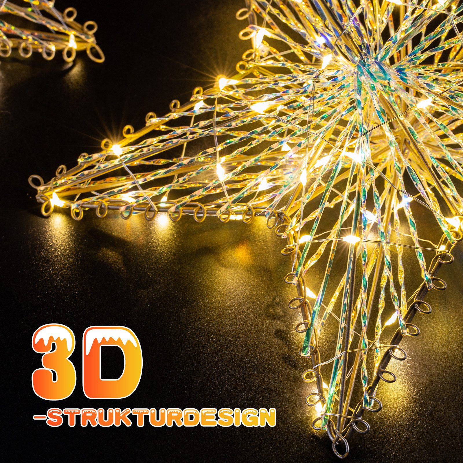 Elegear LED Dekolicht Faltbar weihnachtsstern, 50/60 LEDs weihnachtsdeko fe günstig online kaufen