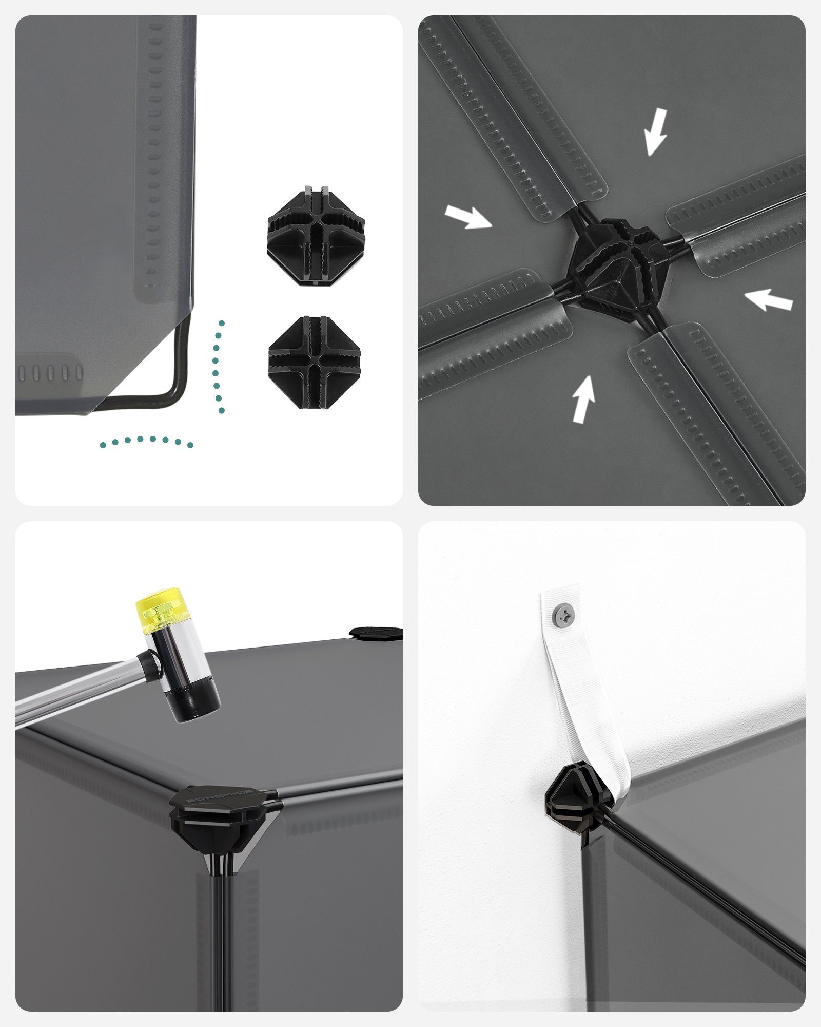 SONGMICS Stufenregal Schuhregal, Regalsystem, DIY Würfelregal