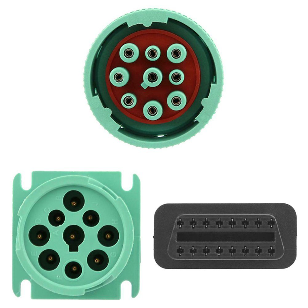 Bolwins H19C KFZ 9pin 16pin OBD2 Y-Typ Kabel Adapter Diagnosegerät LKW J1939 Elektro-Kabel, J1939 Deutsch 9-pol Stecker, OBD2 16-pol Stecker, J1939 Deutsch 9-pol Buchse, OBD2 16-pol Buchse (45 cm), hohe Flexibilität, stabile Signalübertragung