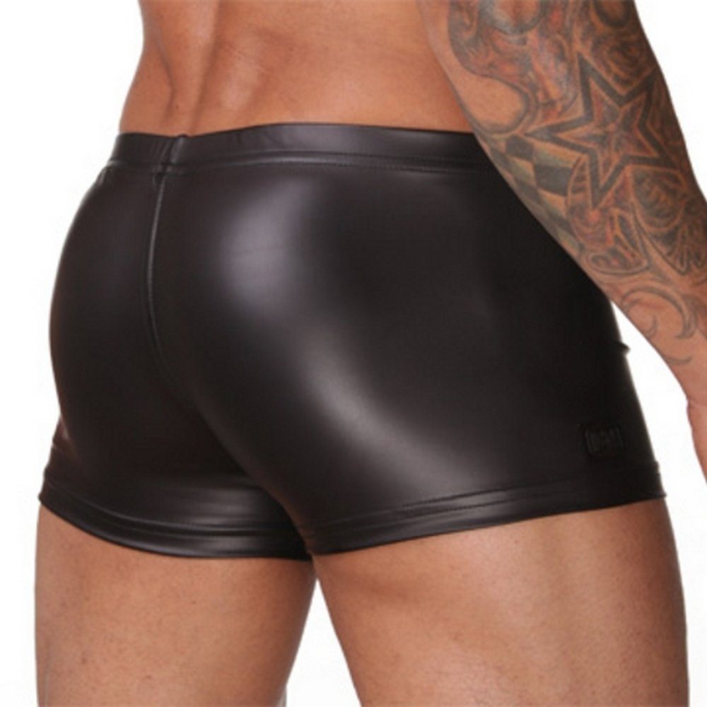 Lau-Fashion Boxershorts Slip Lack Leder Wetlook Schwarz Männer Fetisch Gogo günstig online kaufen
