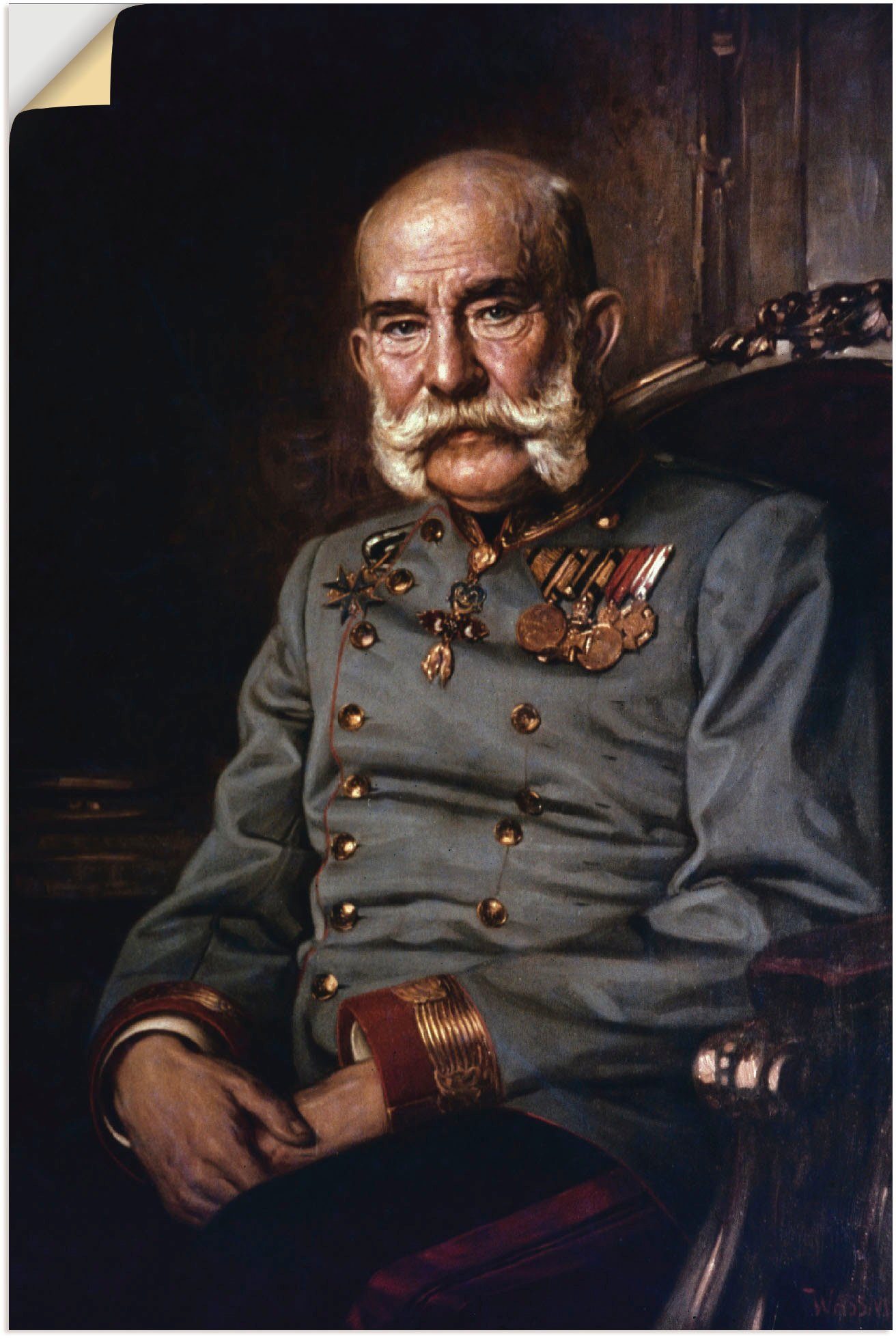 Artland Wandbild Franz Joseph I., 1915, Menschen (1 St), als Alubild,  Leinwandbild, Wandaufkleber oder Poster in versch. Größen