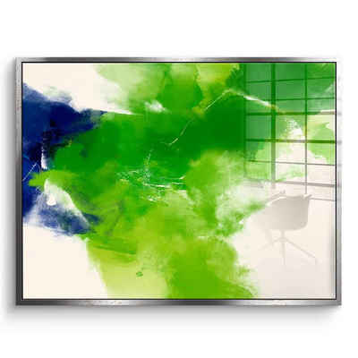 DOTCOMCANVAS® Acrylglasbild Green - Acrylglas, Acrylglasbild Green weiß grün moderne abstrakte Kunst Druck Wandbild