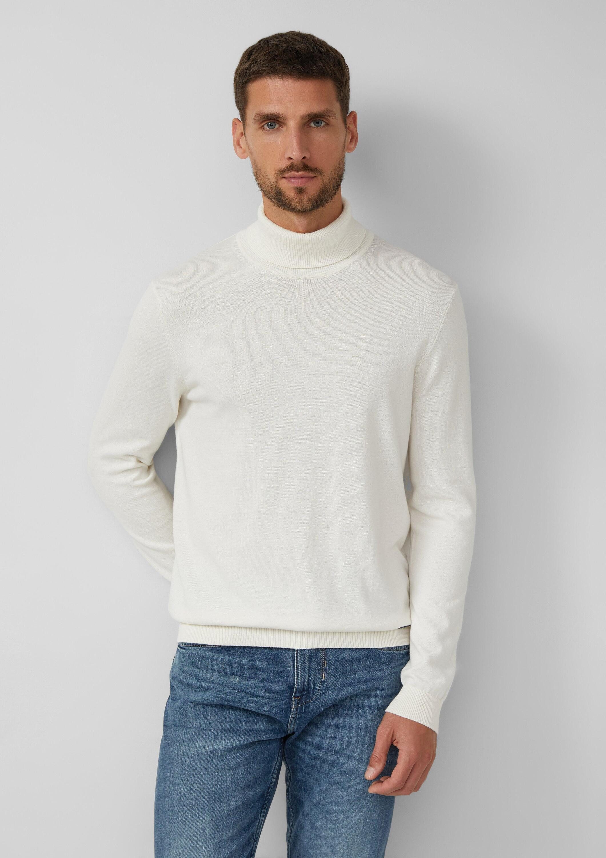 s.Oliver Longpullover Strickpullover Rollkragenpullover aus reiner Baumwoll günstig online kaufen