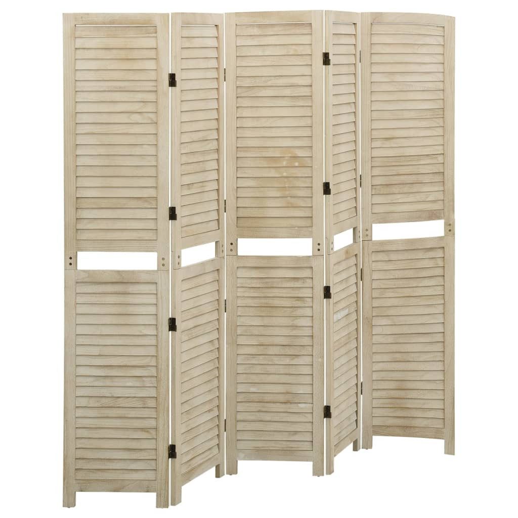vidaXL Raumteiler 5-tlg. Raumteiler 175x165 cm Massivholz Paulownia, 1-tlg.