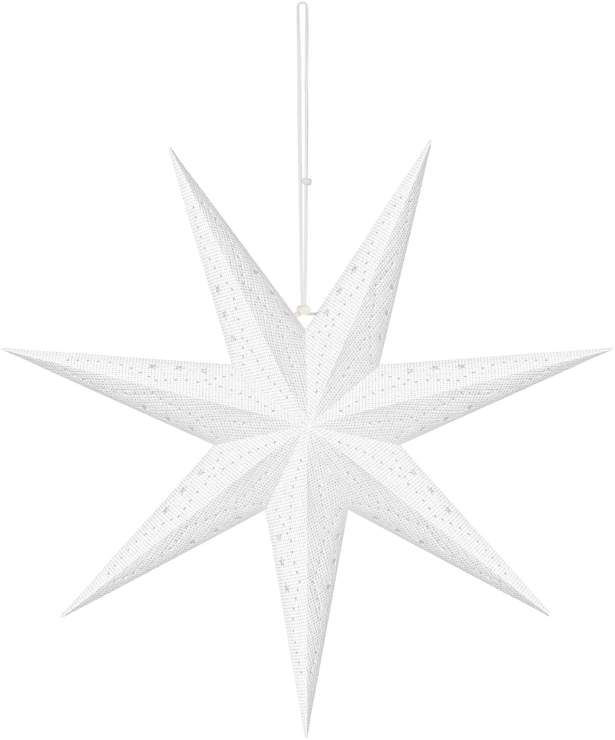BRUBAKER LED Stern fest Leuchtstern Muster mit - Deko Warmweiß, Weihnachten modernem mit LED 60 Adventsstern Aufhängen Papierstern Weihnachtsstern Beleuchtet, - 3D Timer, cm und Batteriebetrieben zum integriert, LED